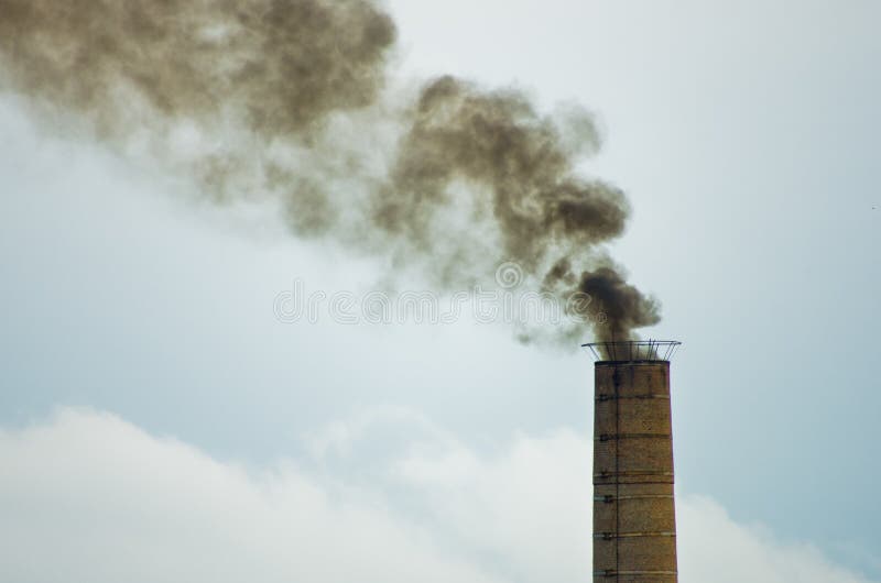 Big old industrial chimney without proper filter is dangerous to people health in big cities like Belgrade