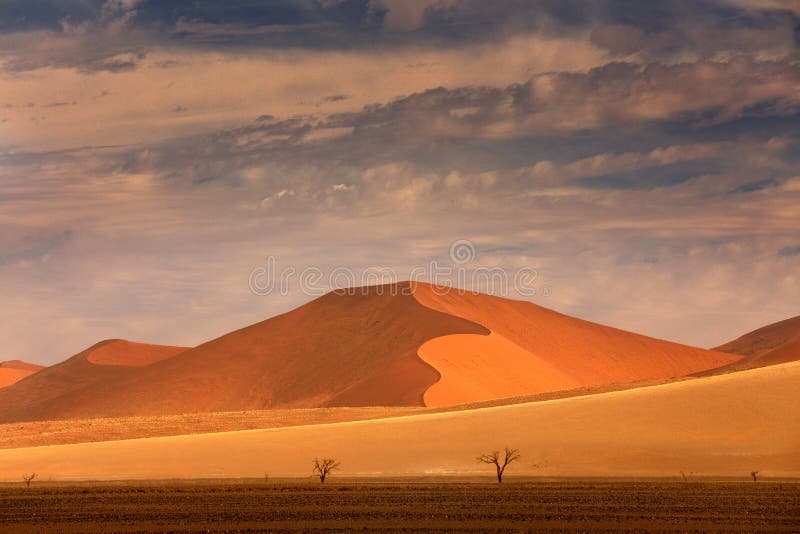 Il grande arancia duna cielo blu un nuvole,, deserto,, meridionale.