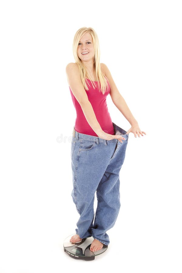 Big pants scales look down stock image. Image of female - 18514699