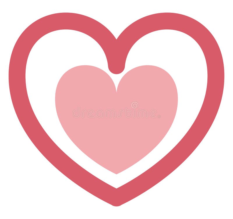 Big pink heart, icon stock vector. Illustration of romance 260370394