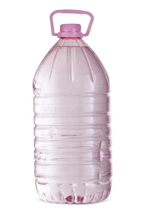 Big Plastic Water Bottle For Potable On White Background Stock