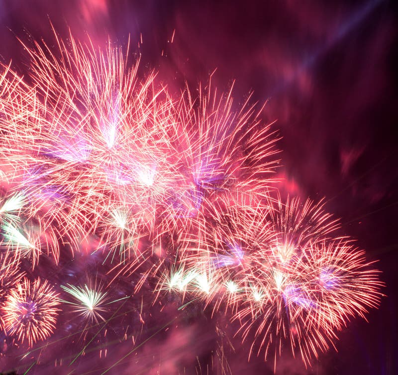 Big red fireworks stock image. Image of background, beautiful - 46621467