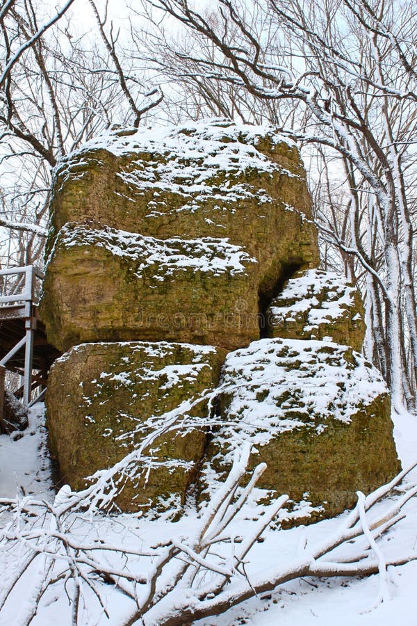 Big Rock in Northern Illinois Stock Photo Image of midwest, chill 36267256