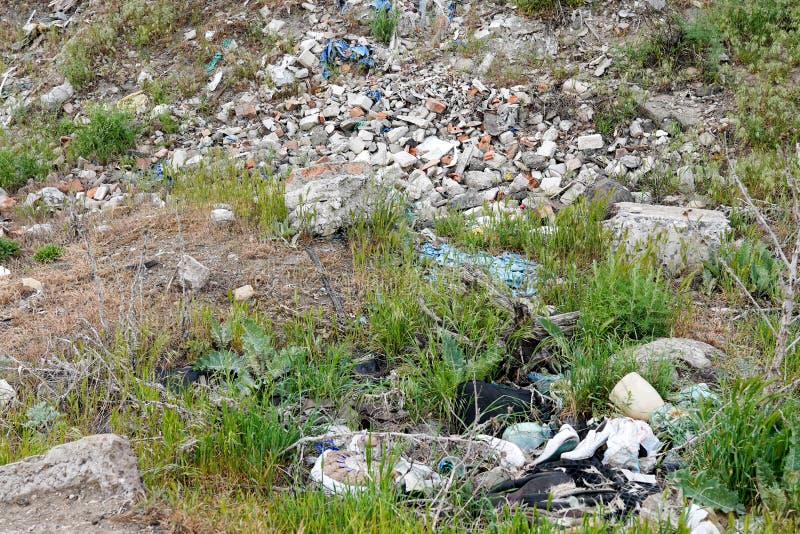 Big Rubbish Dump Neare the Road Stock Photo Image of environmental