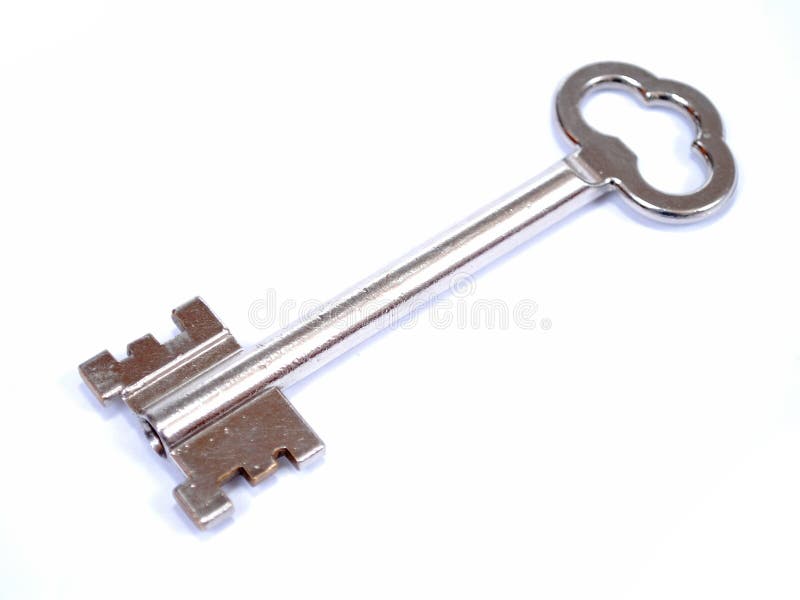 Big Safe Twoway Key on a White Background. Subject of Unlocking of