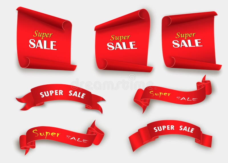 Big Sale Banner.Super Sale Banner Ribbon. Vector Illustration Stock