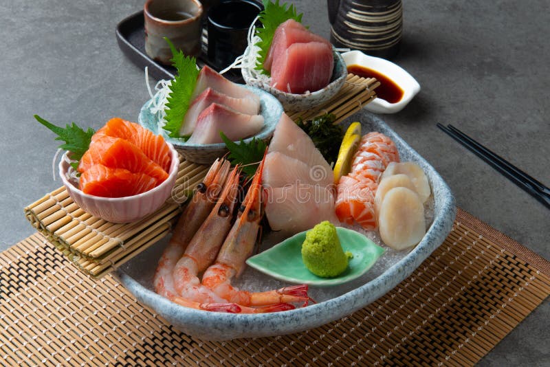 Big sashimi set - Japanese food stock photo