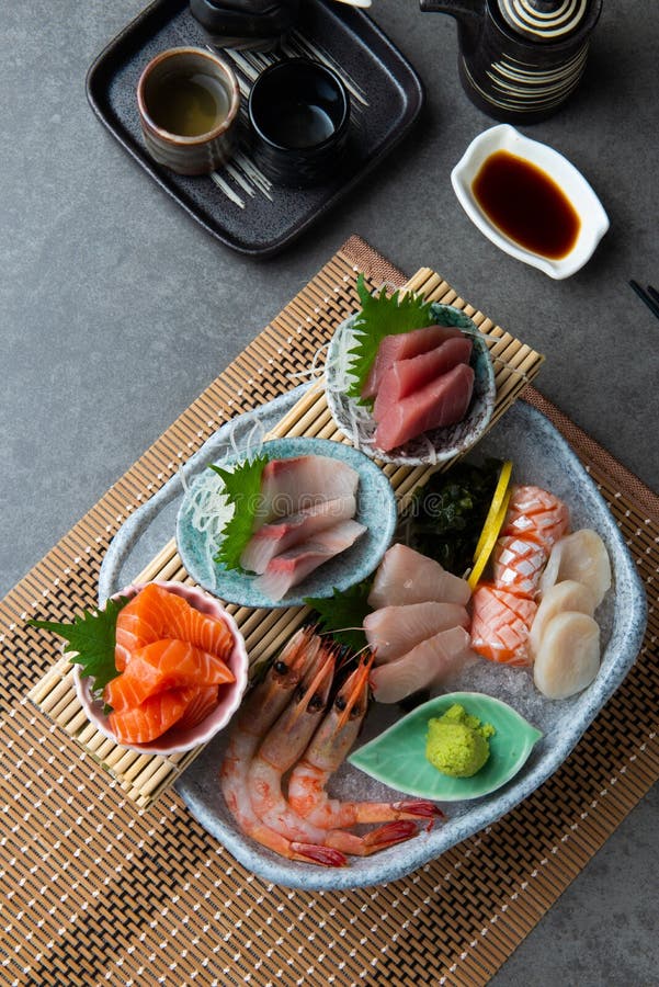 Big sashimi set - Japanese food stock photo