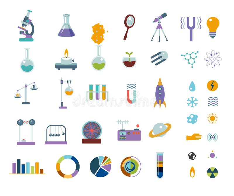 Big Science Icons Set. Isolated on White Lab Equipment. Stock Vector - Illustration of chemistry, molecule: 71133762 Big Science Icons Set. Isolated on White Lab Equipment. Stock Vector - Illustration of chemistry, molecule: 71133762