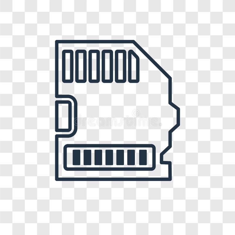 Big SD Card concept vector linear icon isolated on transparent background, Big SD Card concept transparency concept in outline style