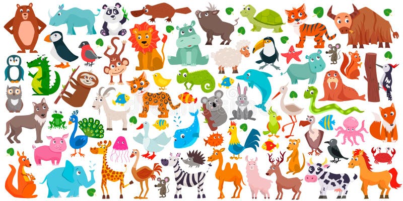 Big set of cute cartoon animals royalty free illustration Big set of cute cartoon animals royalty free illustration