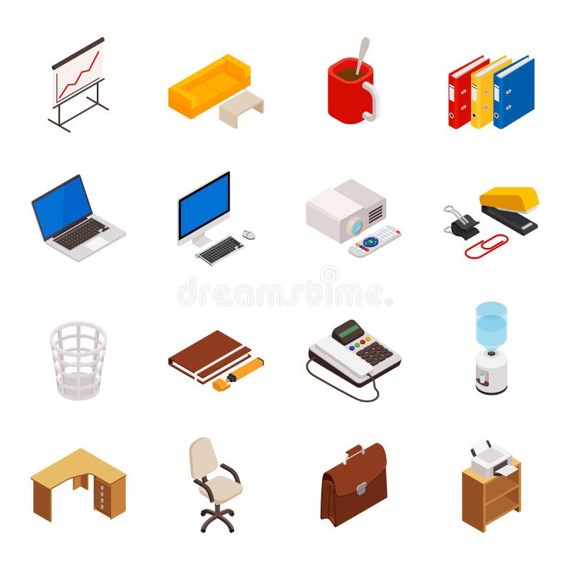 Computer office equipment Royalty Free Vector Image