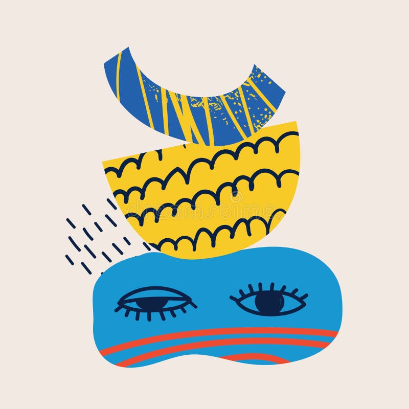 Big Set of Different Colored Vector Illustartion Posters in Cartoon