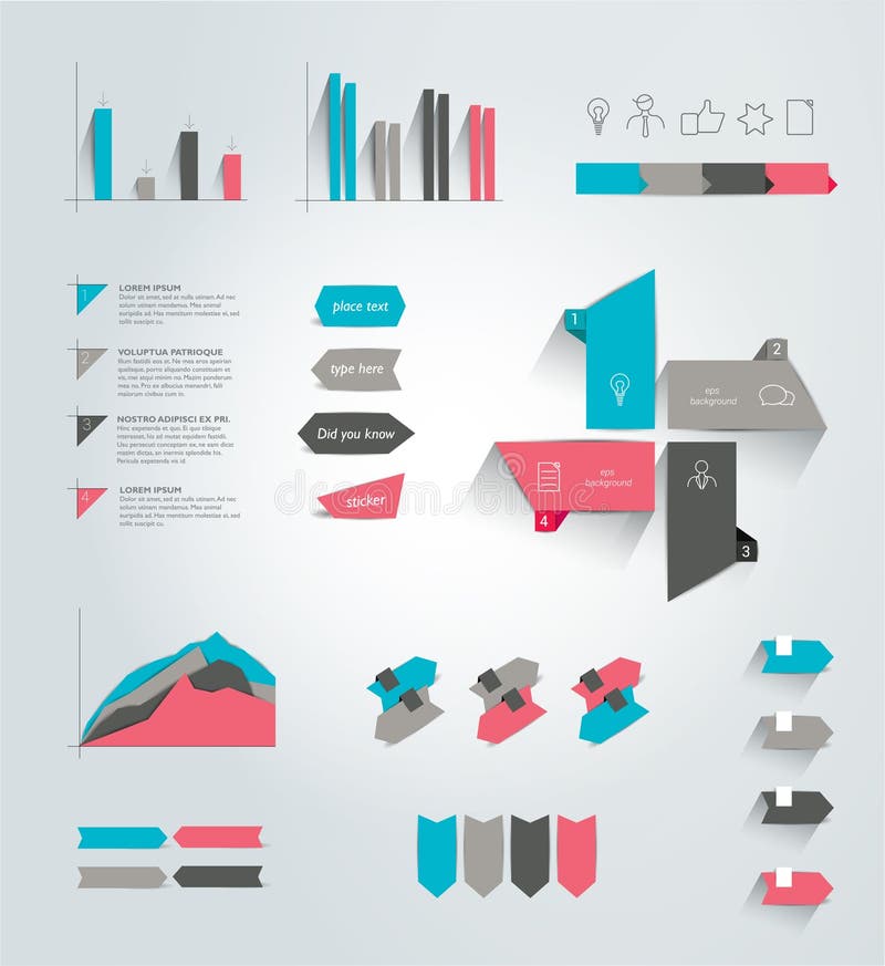 Big Set of Flat Infographic Elements. Stock Vector - Illustration of ...