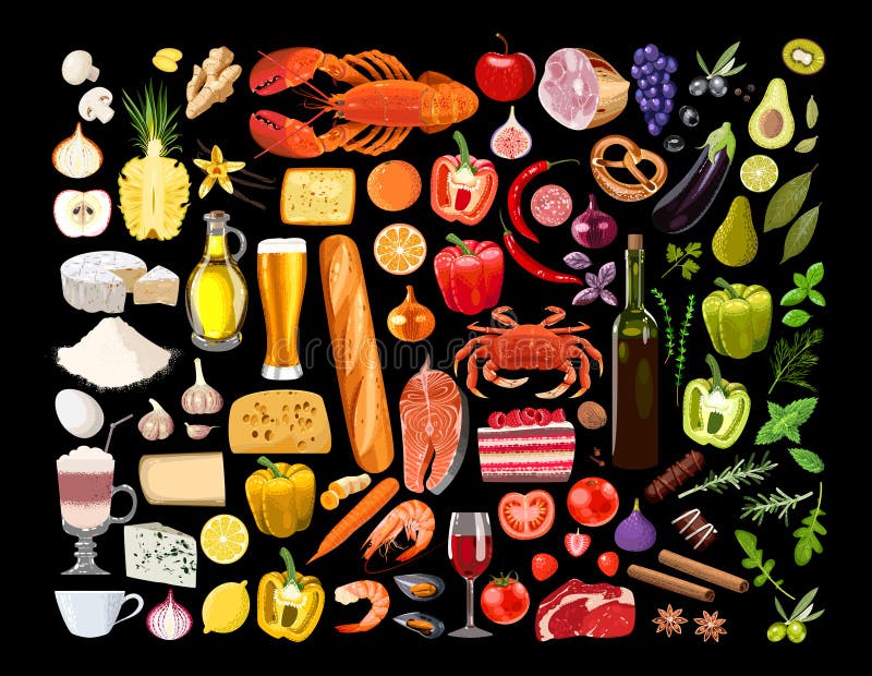 Big set of food vector illustration Big set of food vector illustration
