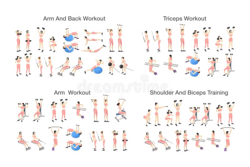 Abs exercises set. stock vector. Illustration of girl - 92863905