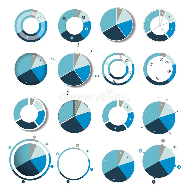Big set of round, circle chart, graph. Simply color editable stock illustration Big set of round, circle chart, graph. Simply color editable stock illustration
