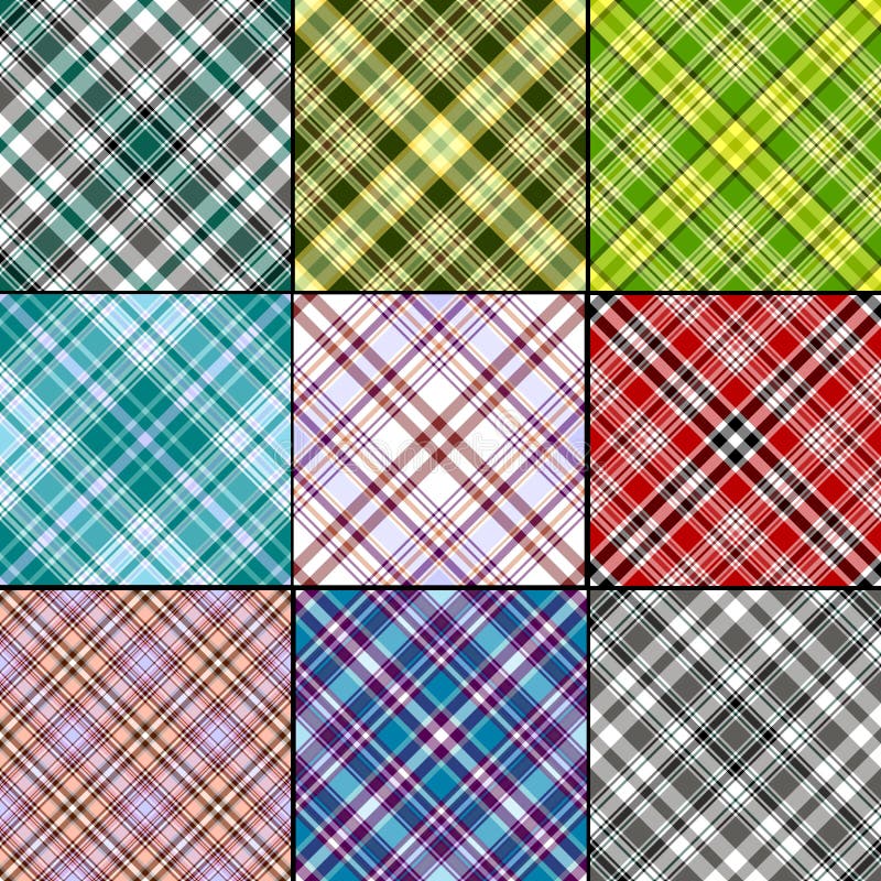 Big set scottish seamless patterns