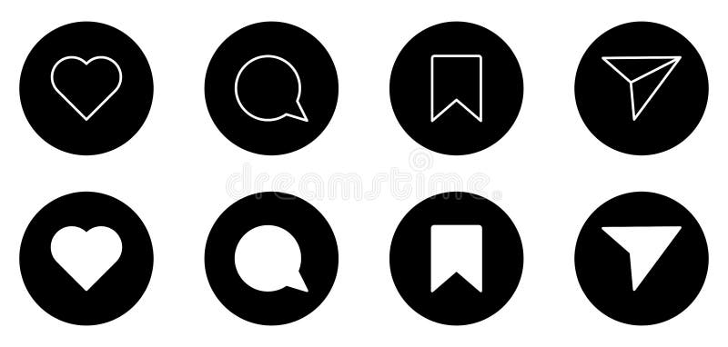 Like, Comment, Share and Save Icons Stock Vector - Illustration of ...