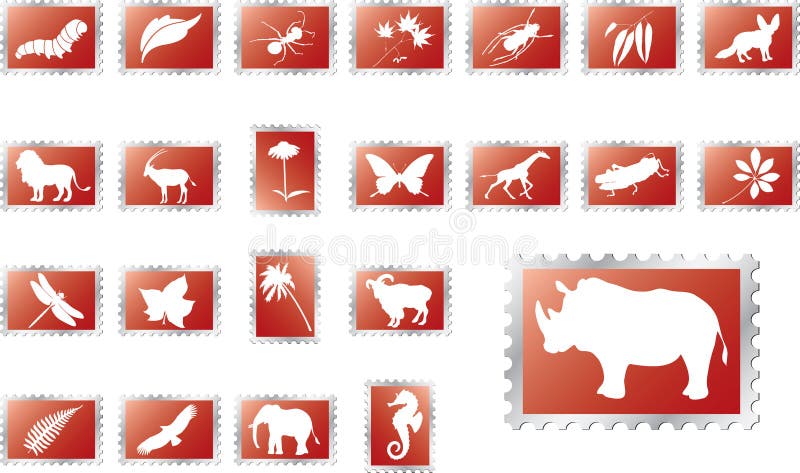 Big set stamps - 16. Nature