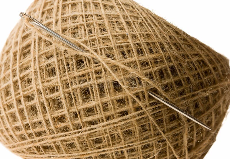 Closeup of Big Sewing Needle in Clew Stock Photo Image of object