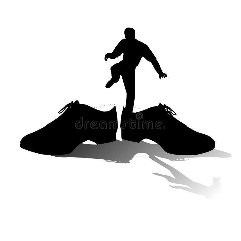 Big Shoes To Fill Silhouette Stock Illustration