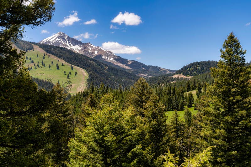Lone Mountain at Big Sky, Montana Stock Photo Image of lone, forest