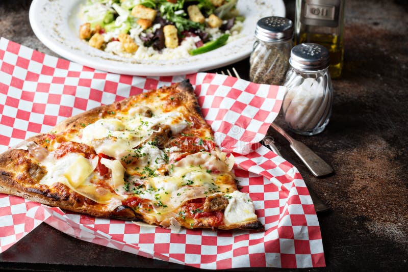 Big Slice of Pepperoni Pizza Stock Image Image of pepperoni