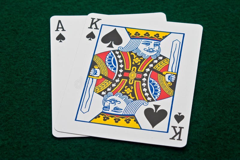 Big Slick Ace and King of Spades Stock Image Image of green, playing