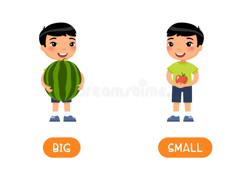 Opposite English Words Big Small Vector Stock Vector (Royalty Free