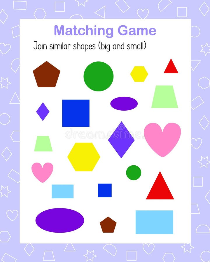 Printable Shapes Memory Match Coloring Page Printable 49 Off