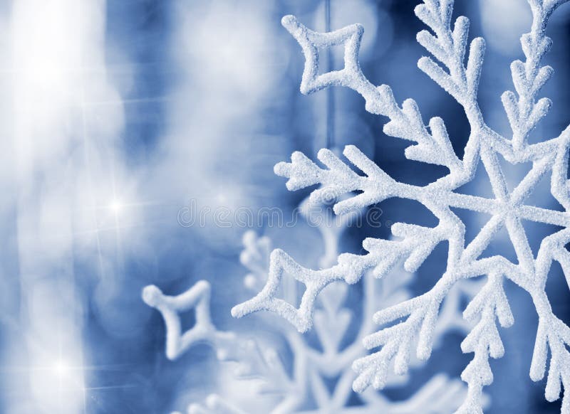 Big snowflake blue toned royalty free stock images