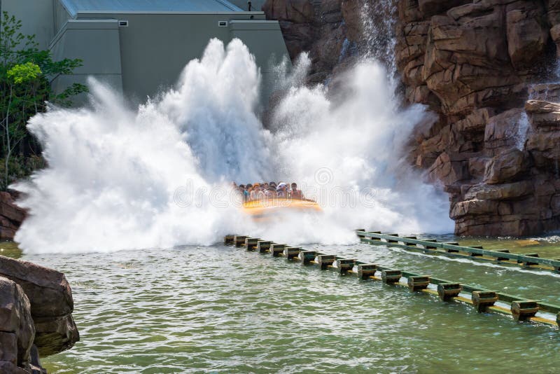 Big splash of Jurassic Park Water Ride