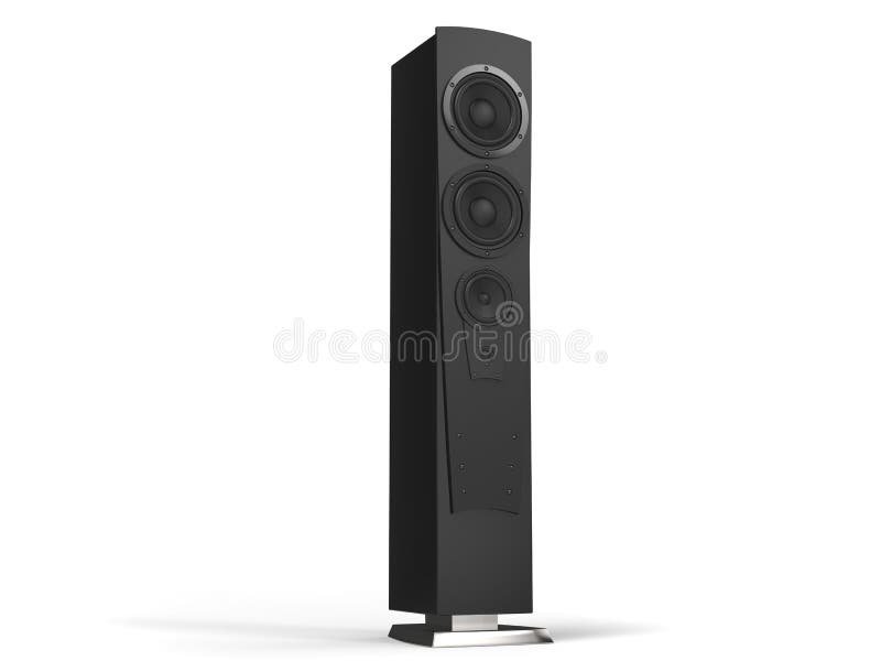 Big Tower Music Speaker on Chrome Stand Stock Image Image of hifi