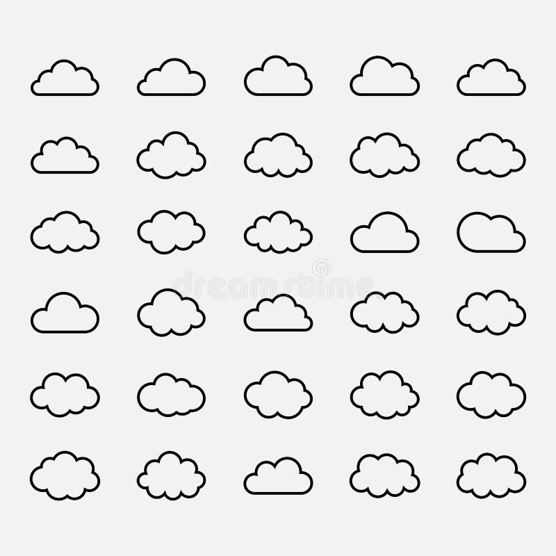 clipart cloud shapes