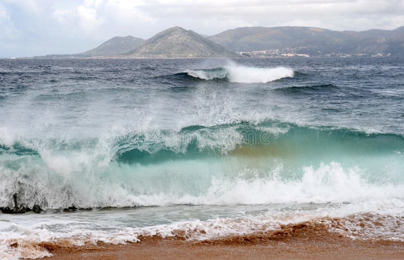 Big Waves Along the West Coast of Spain Stock Photo Image of cloud