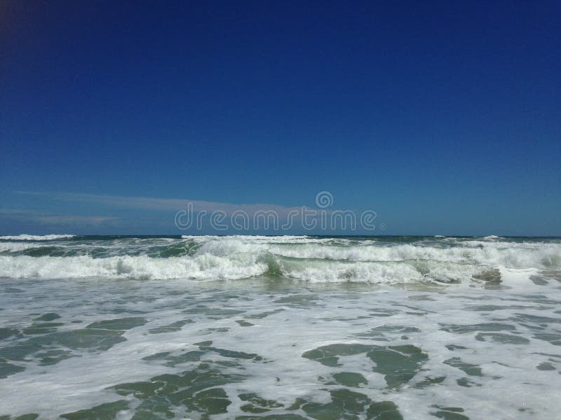 Big Waves with Foam Rolling on Daytona Beach at Daytona Beach Shores ...