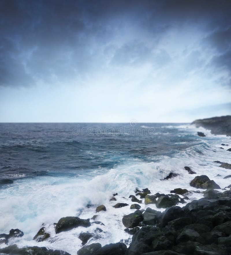 Big waves and rocks