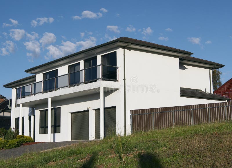 Big white 2 storey house royalty free stock photos