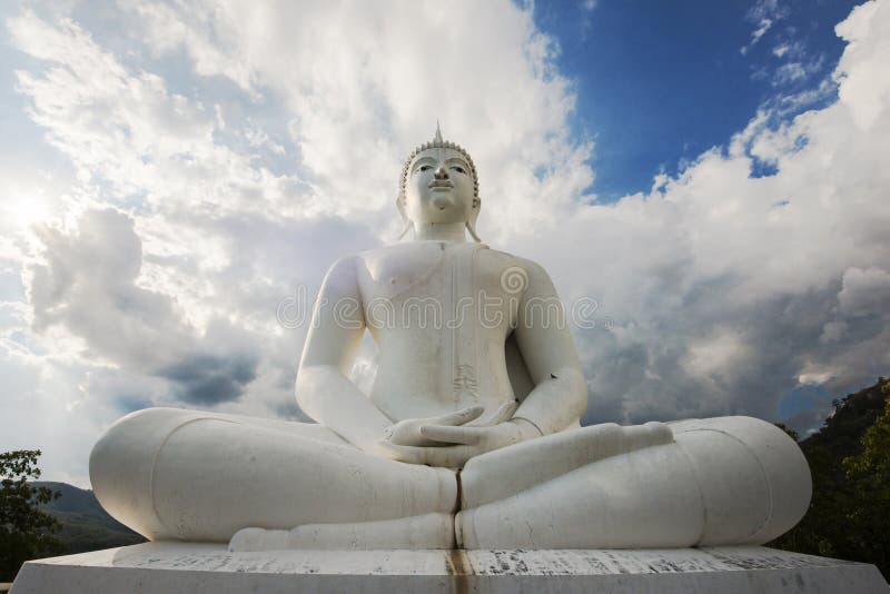 The Big White Buddha Statue, Thailand Stock Image Image of statue