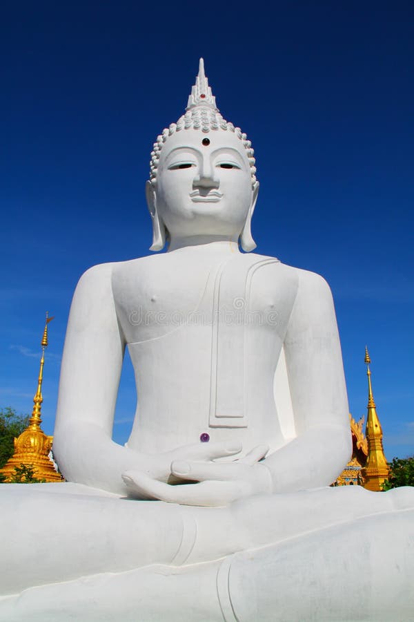 The Big White Buddha In Thailand Temple Picture. Image 19439567