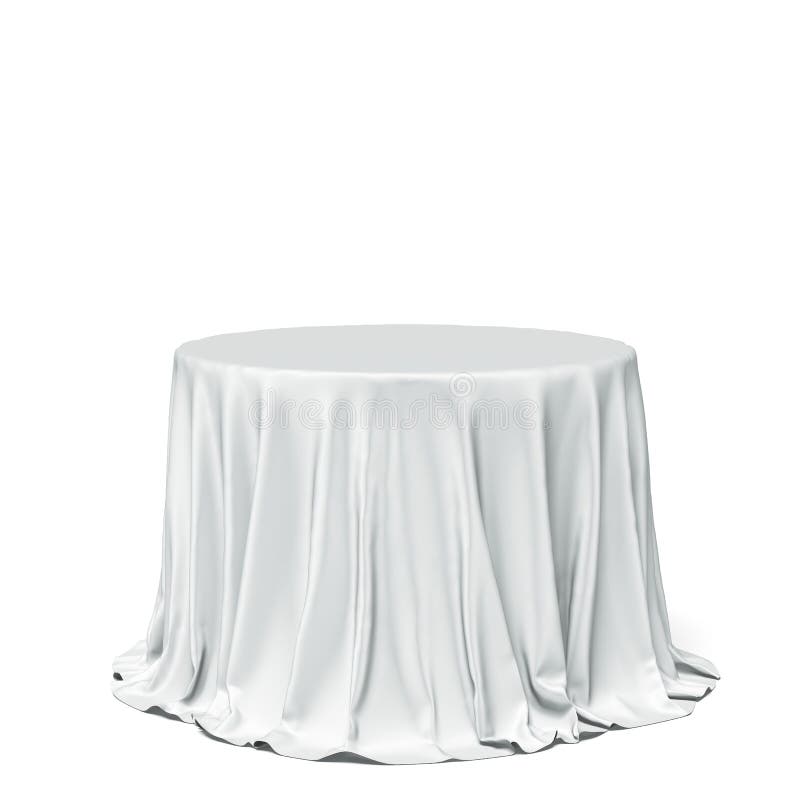Big white round table and cloth royalty free stock images