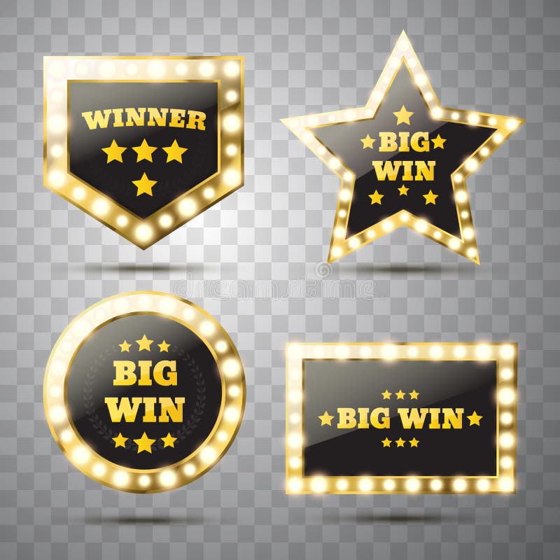 Big Win glowing banner. Winner sign vector illustration Big Win glowing banner. Winner sign vector illustration