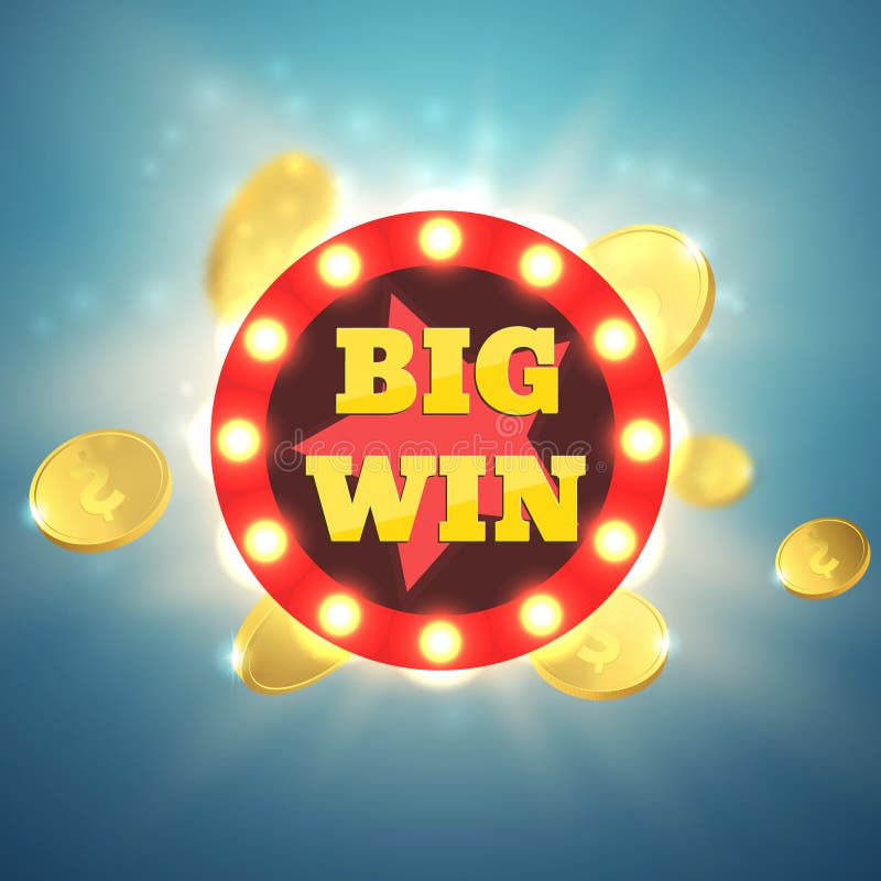 Big Win retro banner with glowing lamps. Vector royalty free illustration Big Win retro banner with glowing lamps. Vector royalty free illustration