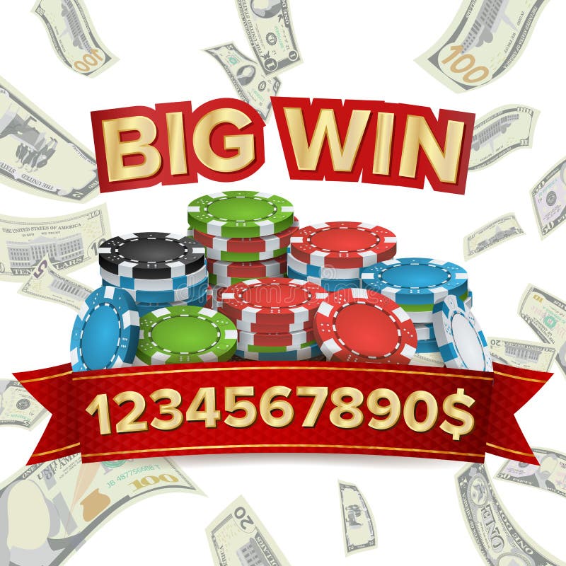 Big Winner Poster Vector. You Win. Explosion Money. Gambling Poker