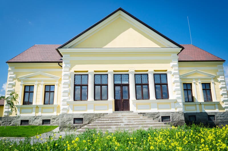 Big yellow building stock image. Image of mortgage, building 25069695