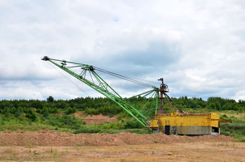 Dragline Excavator In A Opencast Coal Mine Stock Image - Image of boom