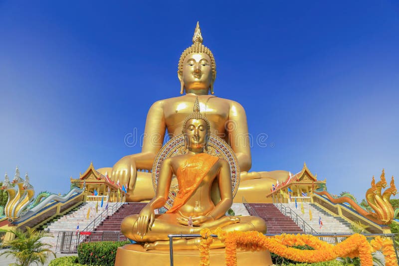 Biggest golden buddha statue in wat muang public temple at angthong province, thailand stock photography Biggest golden buddha statue in wat muang public temple at angthong province, thailand stock photography