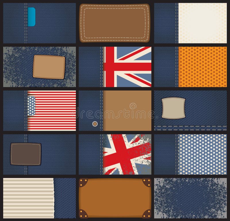 Biglietti da visita con denim royalty illustrazione gratis Biglietti da visita con denim royalty illustrazione gratis