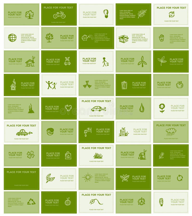 Business cards with ecology icons for your design, vector. Business cards with ecology icons for your design, vector